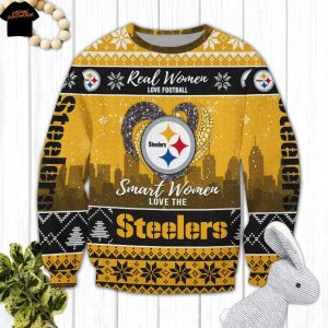 Real Women Love Football Smart Women Love The Pittsburgh Steelers Ugly Christmas 2025 Sweater Real Women Love Football Smart Women Love The Pittsburgh Steelers Ugly Christmas 2025 Sweater