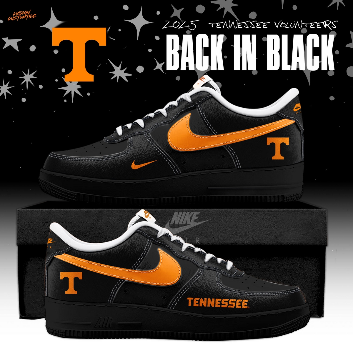 Tennessee Volunteers Back In Black 2025 Air Force 1 Tennessee Volunteers Back In Black 2025 Air Force 1