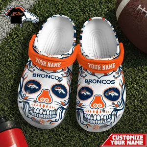 Denver Broncos NFL Day of the Dead Personalized Fan Crocs Shoes