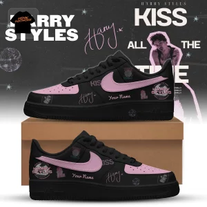 Harry Styles Personalized Disco Theme Black & Pink Custom Air Force 1 Sneakers