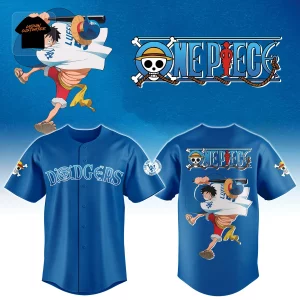 Los Angeles Dodgers One Piece Luffy Crossover 2026 Edition Baseball Jersey Los Angeles Dodgers One Piece Luffy Crossover 2026 Edition Baseball Jersey