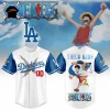 Los Angeles Dodgers x One Piece Luffy Anime Personalized Custom Baseball Jersey
