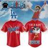 Los Angeles Dodgers x One Piece Luffy Personalized Anime Baseball Jersey