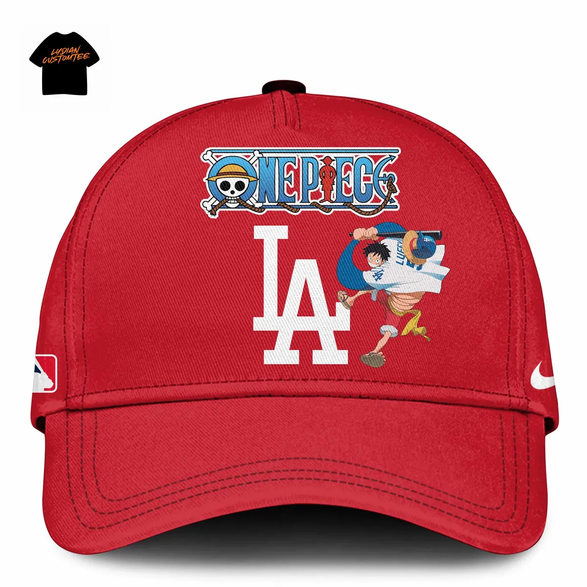 Los Angeles Dodgers x One Piece Luffy Custom Name Red Commemorative Baseball Jersey Los Angeles Dodgers x One Piece Luffy Custom Name Red Commemorative Baseball Jersey