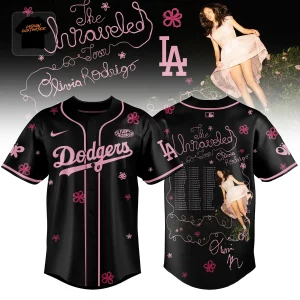 Olivia Rodrigo The Unraveled Tour 2026 Limited Edition Black & Pink Baseball Jersey