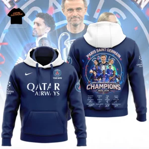 Paris Saint-Germain UEFA Champions League 2025-2026 Champions Personalized Signatures Hoodie