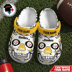Pittsburgh Steelers Day of the Dead Personalized Fan Crocs
