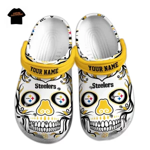 Pittsburgh Steelers Day of the Dead Personalized Fan Crocs