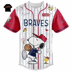 ATL Braves Peanuts Night Limited Edition Baseball Jersey