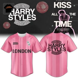 Harry Styles London 2026 Together Limited Edition Pink Striped Baseball Jersey
