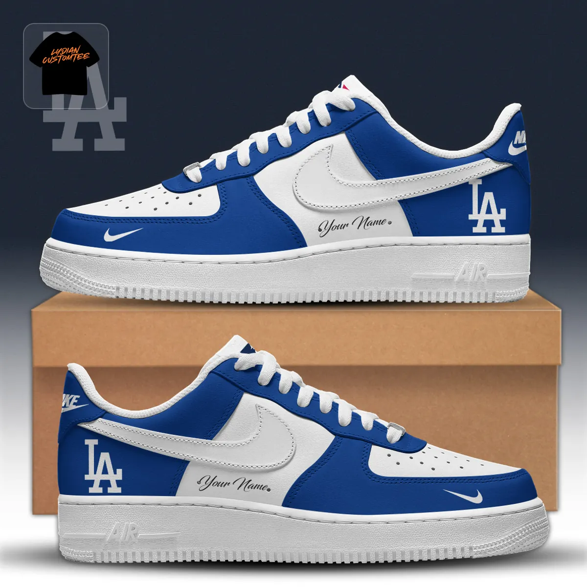 Los Angeles Dodgers Personalized Air Force 1 Sneakers Los Angeles Dodgers Personalized Air Force 1 Sneakers