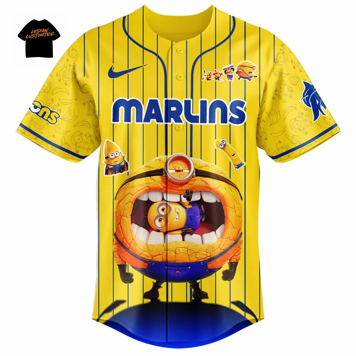 Miami Marlins Minions Limited Edition Custom Baseball Jersey Miami Marlins Minions Limited Edition Custom Baseball Jersey