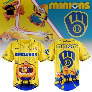 Milwaukee Brewers Minions Limited Edition Fan Baseball Jersey Milwaukee Brewers Minions Limited Edition Fan Baseball Jersey