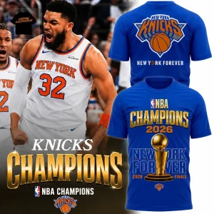 New York Knicks 2026 NBA Champions Trophy 3D T-Shirt