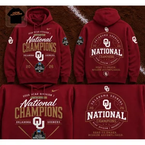 Oklahoma Sooners 2026 NCAA Baseball National Champions Commemorative Hoodie