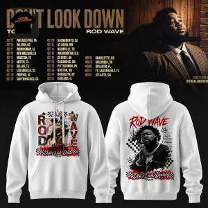 Rod Wave Don’t Look Down Tour Concert Merch Graphic White Hoodie