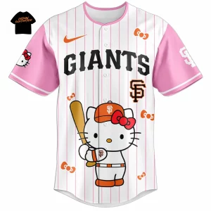 Hello Kitty San Francisco Giants Limited Edition Pink Pinstripe Baseball Jersey