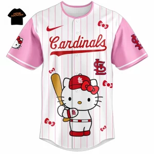 Hello Kitty St. Louis Cardinals Limited Edition Pink Pinstripe Baseball Jersey