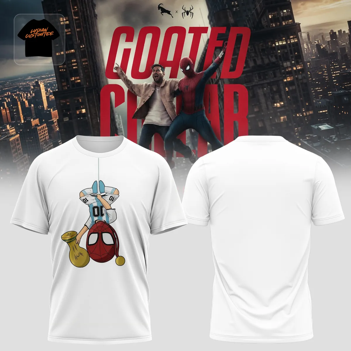 Lionel Messi x Spider-Man Goated Crossover 2026 3D T-Shirt Lionel Messi x Spider-Man Goated Crossover 2026 3D T-Shirt