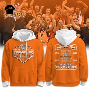 Southland Sharks 2026 NBL Champions Commemorative Orange Graphic Pullover Hoodie