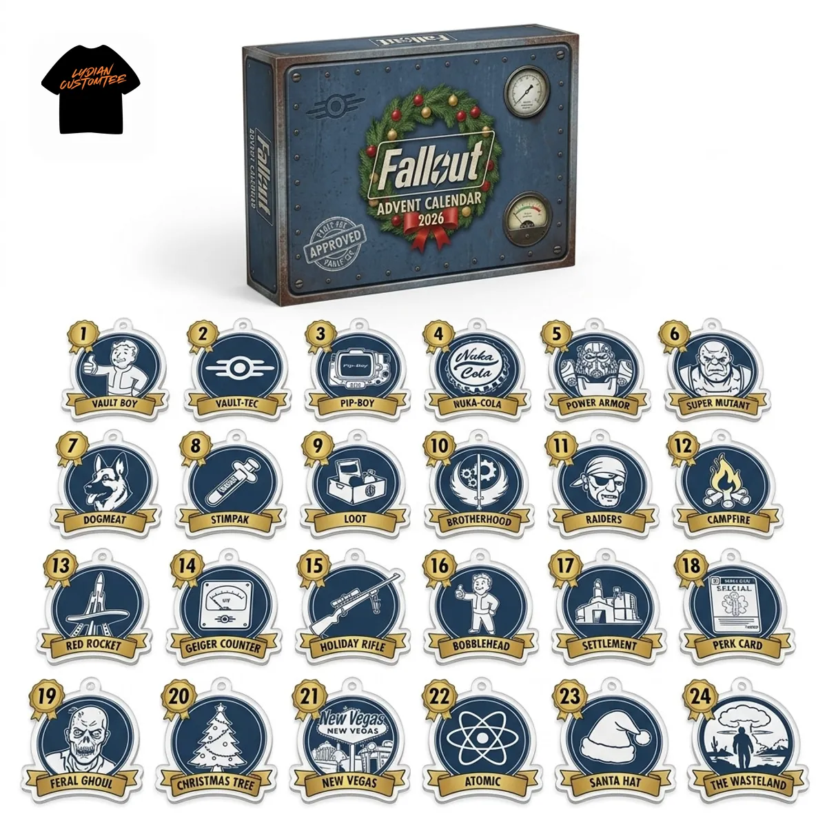 Fallout Vault Tec Wasteland Collectible Ornaments Christmas Countdown Advent Calendar Fallout Vault Tec Wasteland Collectible Ornaments Christmas Countdown Advent Calendar