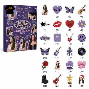 Olivia Rodrigo Music Fan 24 Day Acrylic Keychain Charm Holiday Gift Advent Calendar