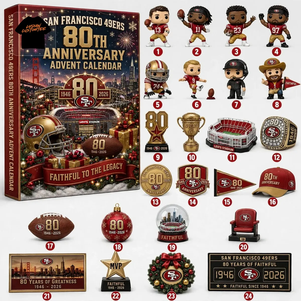 San Francisco 49ers 80th Anniversary 2026 Advent Calendar